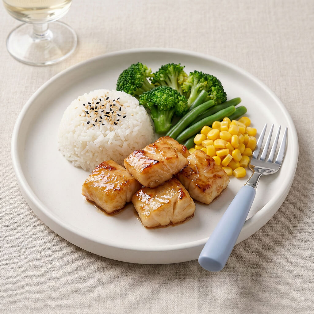 Minibocaditos de bacalao cocinado con arroz